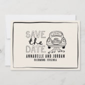 クリームと黒お洒落手引き車 セーブザデート (正面)