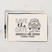 クリームと黒お洒落手引き車 セーブザデート (正面/裏面)