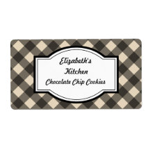 クリームと黒のキッチンラベル