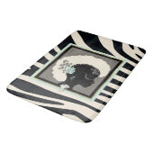 クリームと黒ゼブラ印刷 バスマット (アングル)
