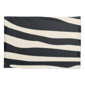 クリームと黒ゼブラ印刷 枕カバー (裏面)