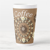 クリームと。チョコレートブラウンフローララテマグ カフェラテマグ (正面)