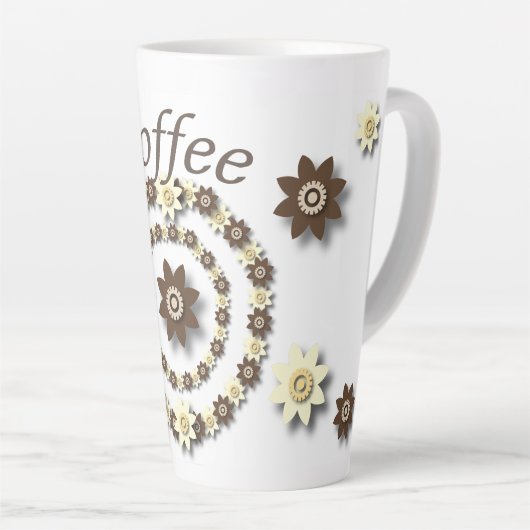 クリームと。チョコレートブラウンフローララテマグ カフェラテマグ (右アングル)