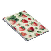 クリームにイチゴの水彩画の実 ノートブック (右側)