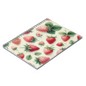 クリームにイチゴの水彩画の実 ノートブック (左側)