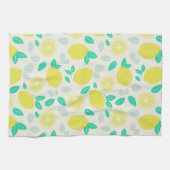 クリームにサマーレモンパターン キッチンタオル (横)