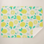 クリームにサマーレモンパターン シェルパブランケット (正面(横))