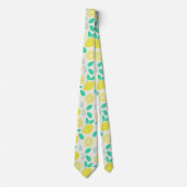 クリームにサマーレモンパターン ネクタイ (正面)