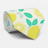 クリームにサマーレモンパターン ネクタイ (ロール)