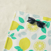 クリームにサマーレモンパターン ビーチタオル (インサイチュ)