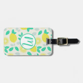 クリームにサマーレモンパターン ラゲッジタグ (正面横)