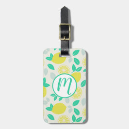クリームにサマーレモンパターン ラゲッジタグ