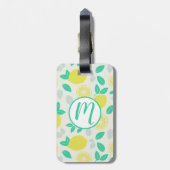 クリームにサマーレモンパターン ラゲッジタグ (裏面縦)