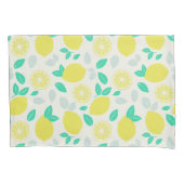 クリームにサマーレモンパターン 枕カバー (正面)