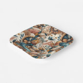 クリームにティール(緑がかった色)、マゼンタ、紫のボヘミアンミックス ペーパープレート (傾斜あり)