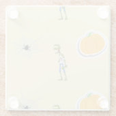 クリームにハロウィーンパターン ガラスコースター (裏面)