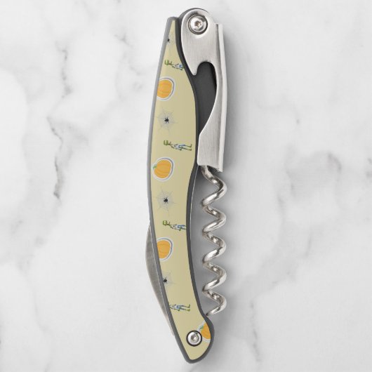 クリームにハロウィーンパターン ソムリエナイフ (裏面)