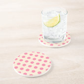 クリームにピンクの水玉模様 コースター (側面)