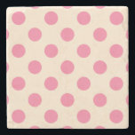 クリームにピンクの水玉模様 ストーンコースター<br><div class="desc">クリームにピンクの水玉模様</div>