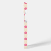 クリームにピンクの水玉模様 iPhoneケース (左側面)