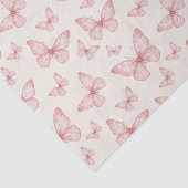 クリームにピンク色の蝶 薄葉紙 (詳細)