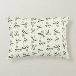 クリームに出芽グリーン枝 – シームレスなパターン アクセントクッション