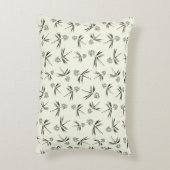 クリームに出芽グリーン枝 – シームレスなパターン アクセントクッション (裏面(縦))