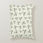 クリームに出芽グリーン枝 – シームレスなパターン アクセントクッション (正面(垂直))