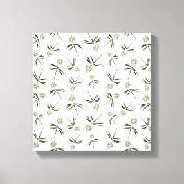 クリームに出芽グリーン枝 – シームレスなパターン キャンバスプリント
