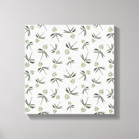 クリームに出芽グリーン枝 – シームレスなパターン キャンバスプリント (正面)