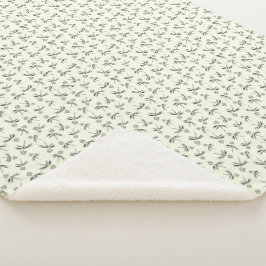 クリームに出芽グリーン枝 – シームレスなパターン シェルパブランケット