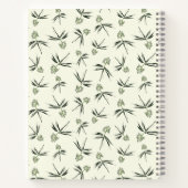 クリームに出芽グリーン枝 – シームレスなパターン ノートブック (裏面)