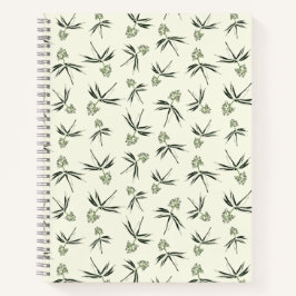 クリームに出芽グリーン枝 – シームレスなパターン ノートブック