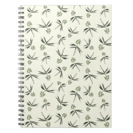 クリームに出芽グリーン枝 – シームレスなパターン ノートブック