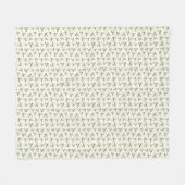 クリームに出芽グリーン枝 – シームレスなパターン フリースブランケット (正面(横))