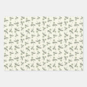 クリームに出芽グリーン枝 – シームレスなパターン ラッピングペーパーシート (正面)
