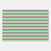 クリームに幾何学的なクリスマスツリー ラッピングペーパーシート (正面2)