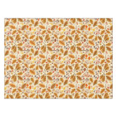 クリームに森のキノコと秋の植物 テーブルクロス (正面(横))