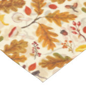 クリームに森のキノコと秋の植物 テーブルクロス (アングル)