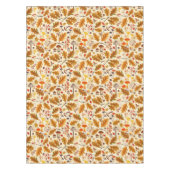 クリームに森のキノコと秋の植物 テーブルクロス (正面)