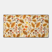 クリームに森のキノコと秋の植物 デスクマット (正面)