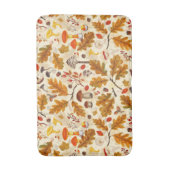 クリームに森のキノコと秋の植物 バスマット (正面縦)