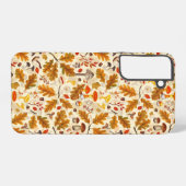 クリームに森のキノコと秋の植物 SAMSUNG GALAXYケース (裏面横)