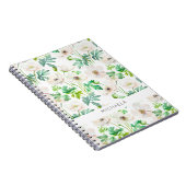 クリームに白いアネモンの花をつけている ノートブック (右側)