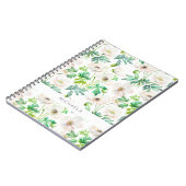 クリームに白いアネモンの花をつけている ノートブック (左側)