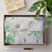 クリームに白いアネモンの花をつけている 薄葉紙 (ギフト)