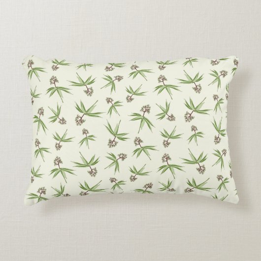 クリームに赤い枝の出芽 – シームレスなパターン。 アクセントクッション (正面)