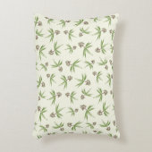 クリームに赤い枝の出芽 – シームレスなパターン。 アクセントクッション (正面(垂直))