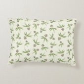 クリームに赤い枝の出芽 – シームレスなパターン。 アクセントクッション (裏面)