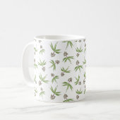 クリームに赤い枝の出芽 – シームレスなパターン。 コーヒーマグカップ (正面左)
